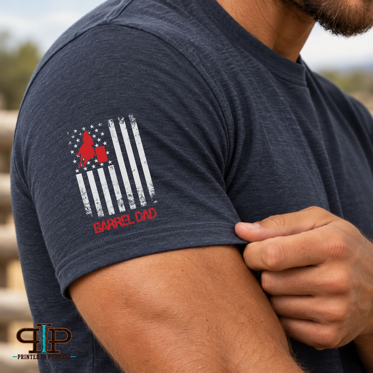 Barrel Dad American Flag Sleeve Tee