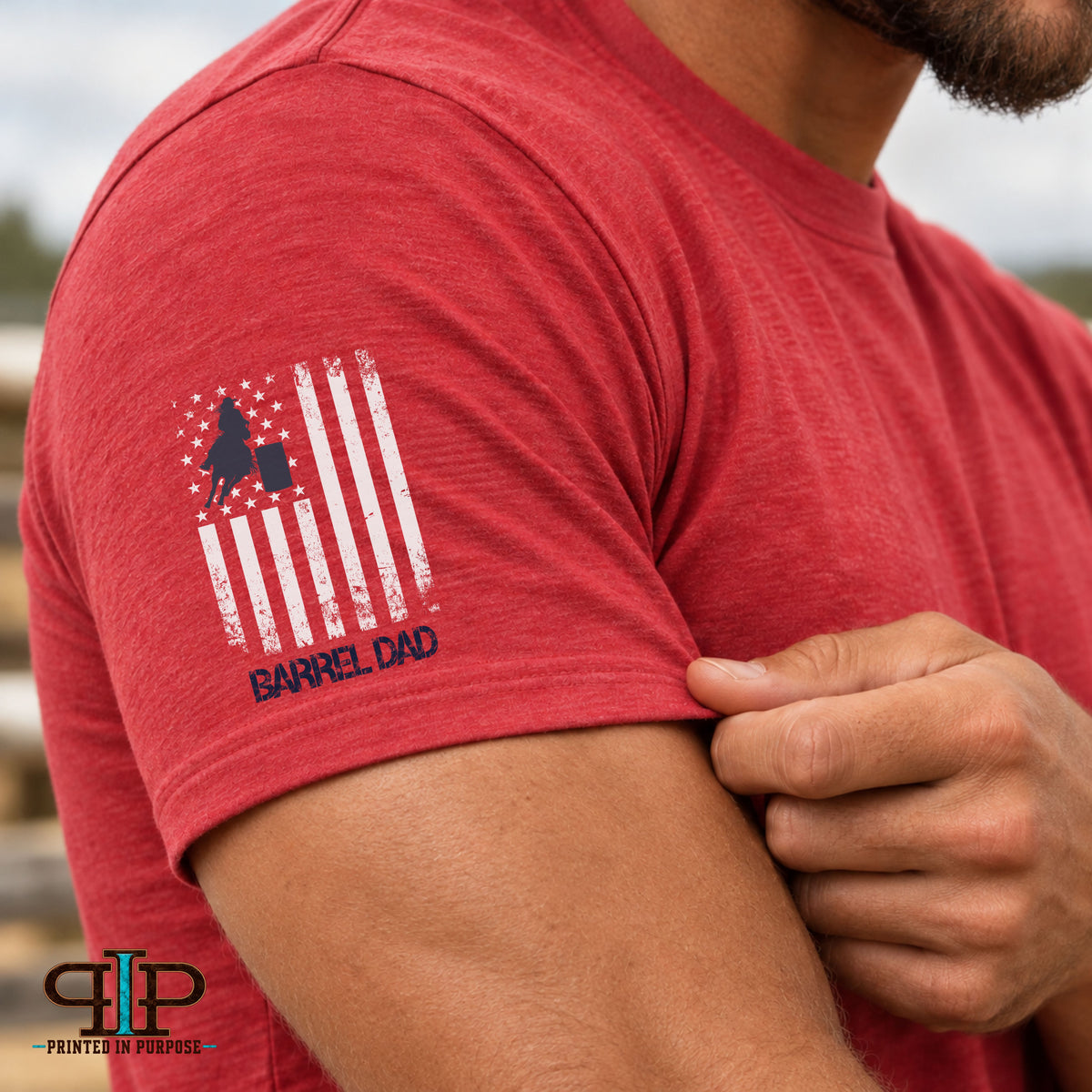 Barrel Dad American Flag Sleeve Tee