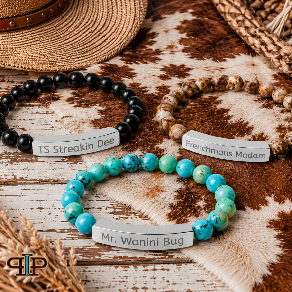 Personalized Horse Name Natural Stone Bracelet