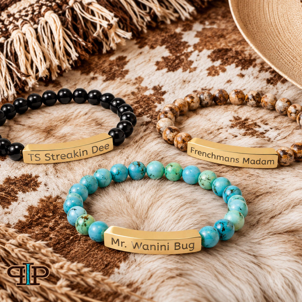 Personalized Horse Name Natural Stone Bracelet