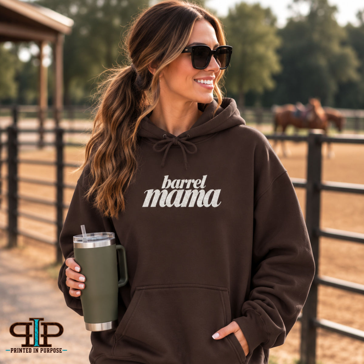 Embroidered Barrel Mama Hoodie